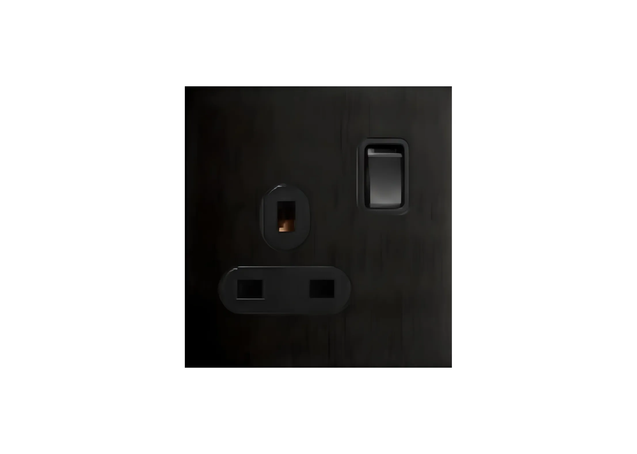 Single 13A 3 pin switched socket, 250V, High-end Metal panel/Copper toggle