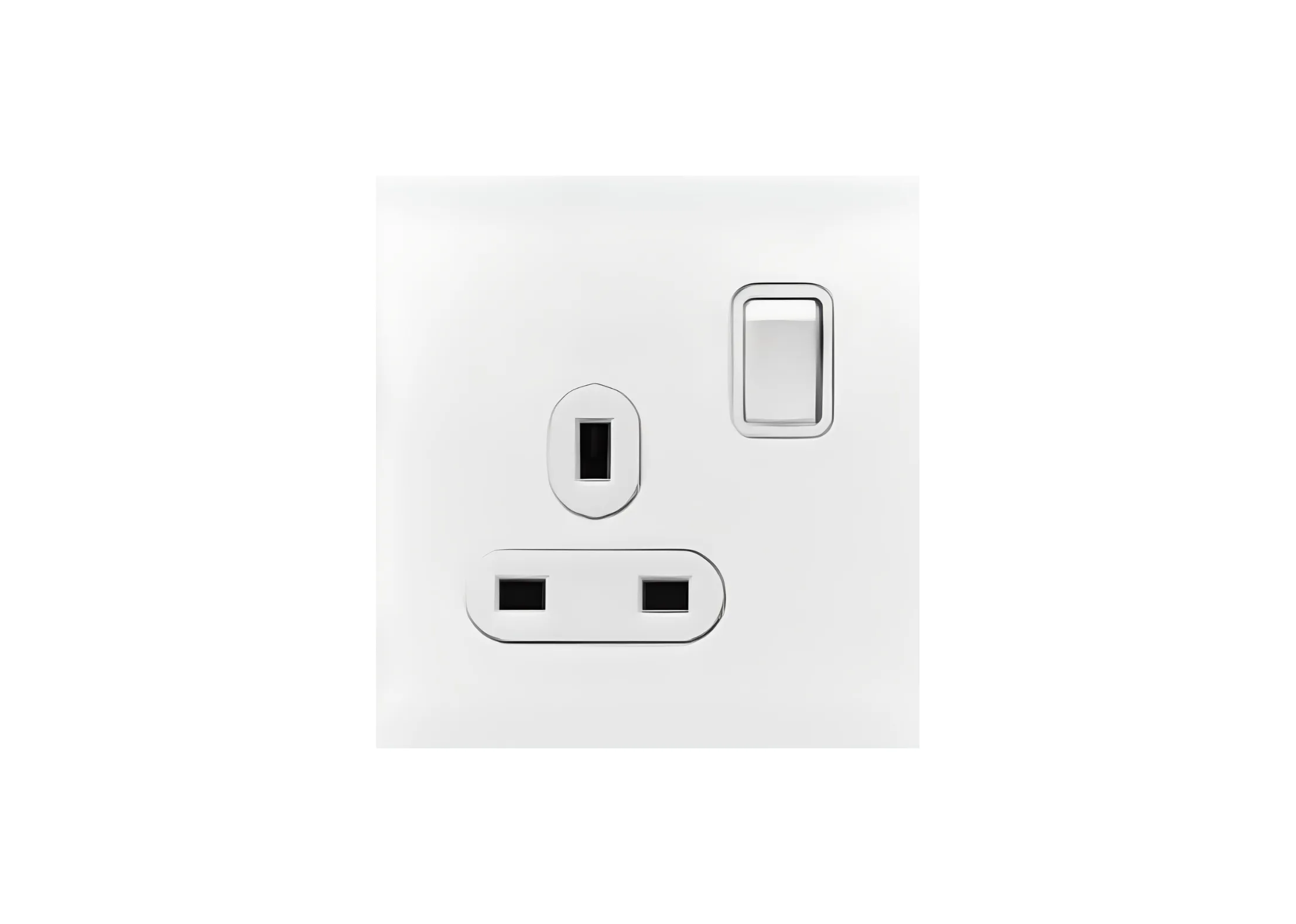 Single 13A 3 pin switched socket, 250V, High-end Metal panel/Copper toggle