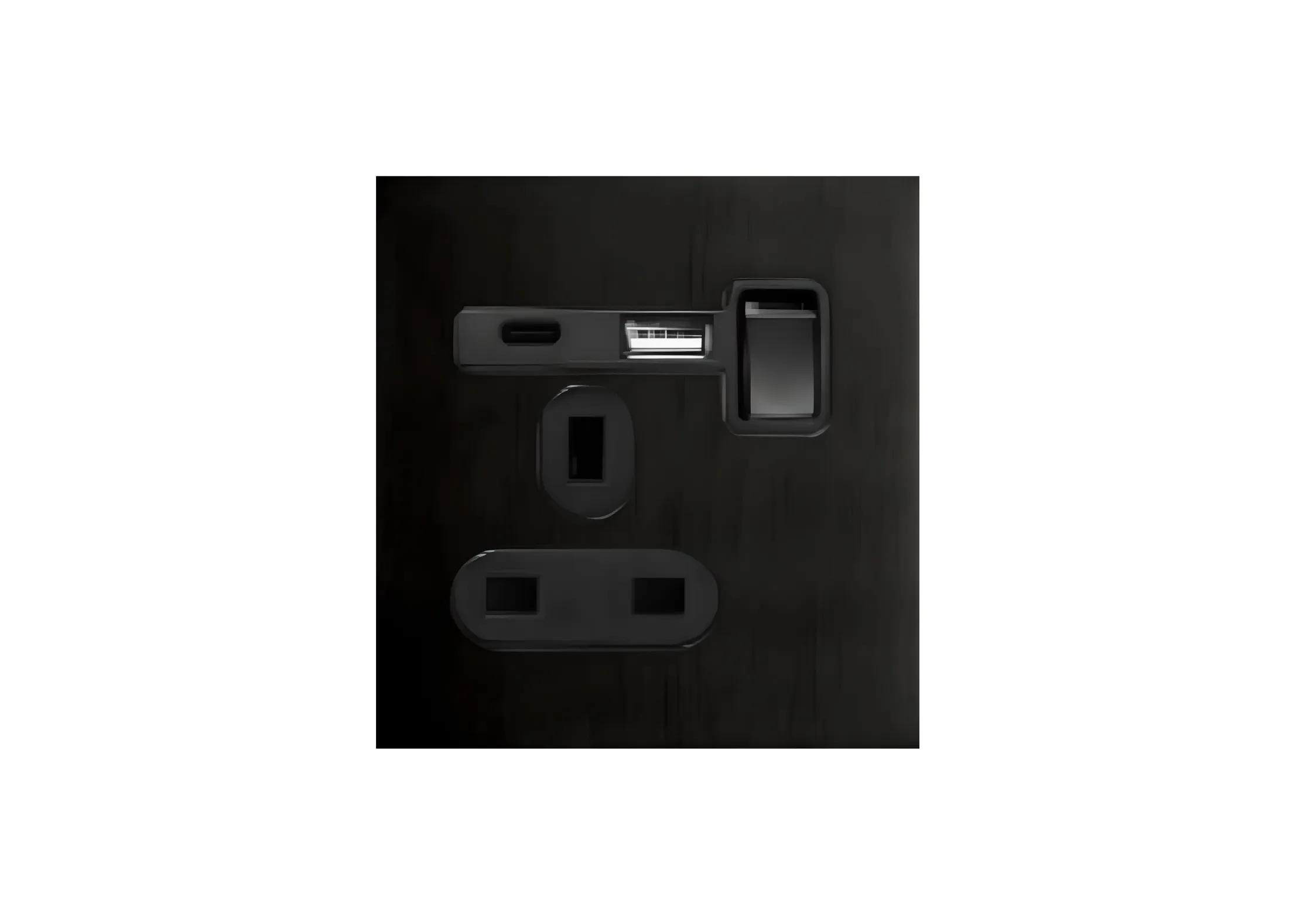 Single 13A 3 pin switched socket+USB+TYPE-C (86), 250V, High-end Metal panel