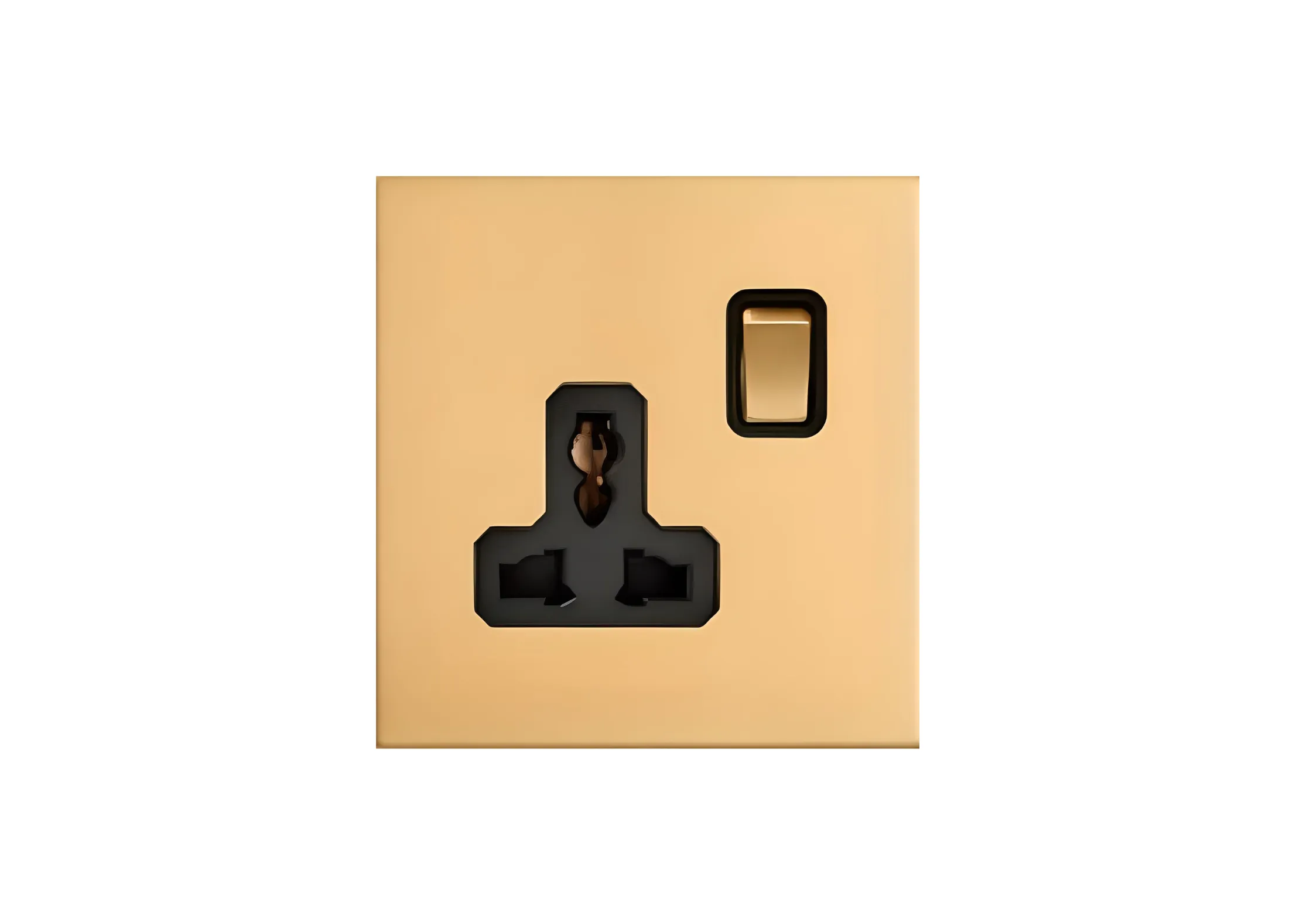 Single 3 pin MF switched socket (86), 250V, High-end Metal panel