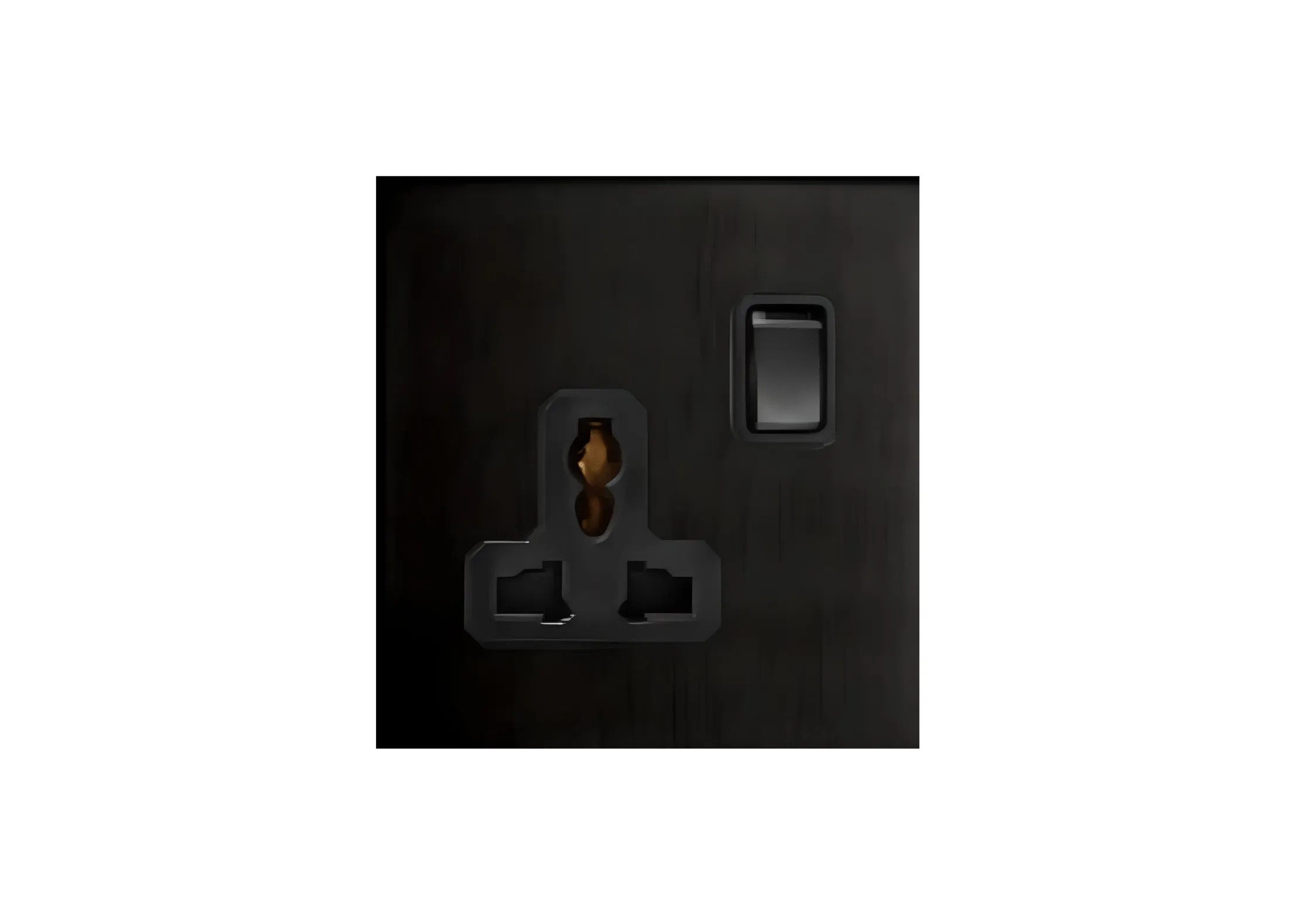 Single 3 pin MF switched socket (86), 250V, High-end Metal panel