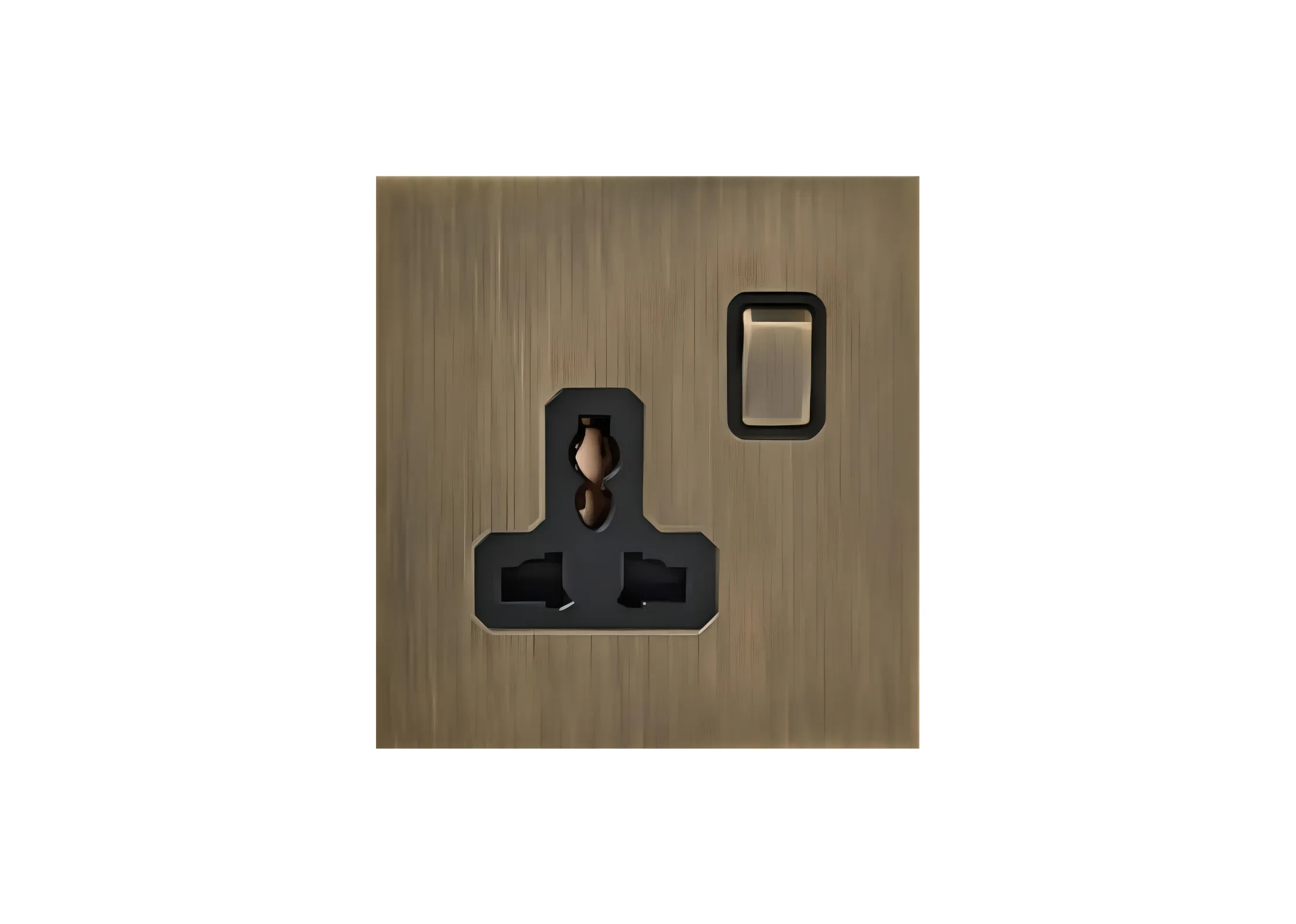 Single 3 pin MF switched socket (86), 250V, High-end Metal panel