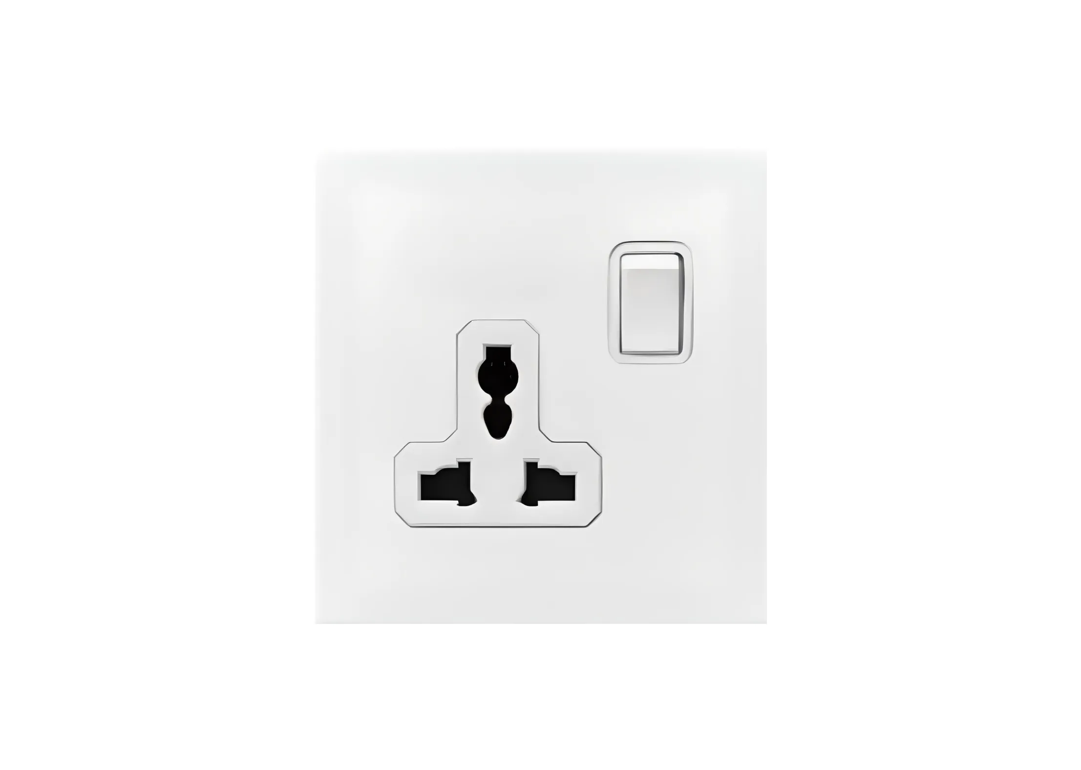 Single 3 pin MF switched socket (86), 250V, High-end Metal panel