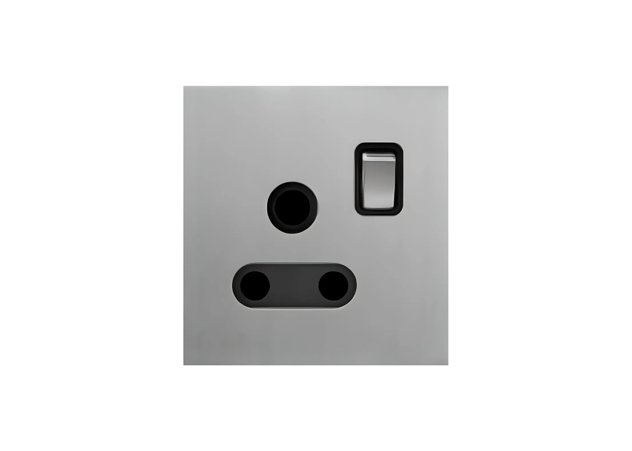 Single 15A switched socket (86), 250V, High-end Metal panel