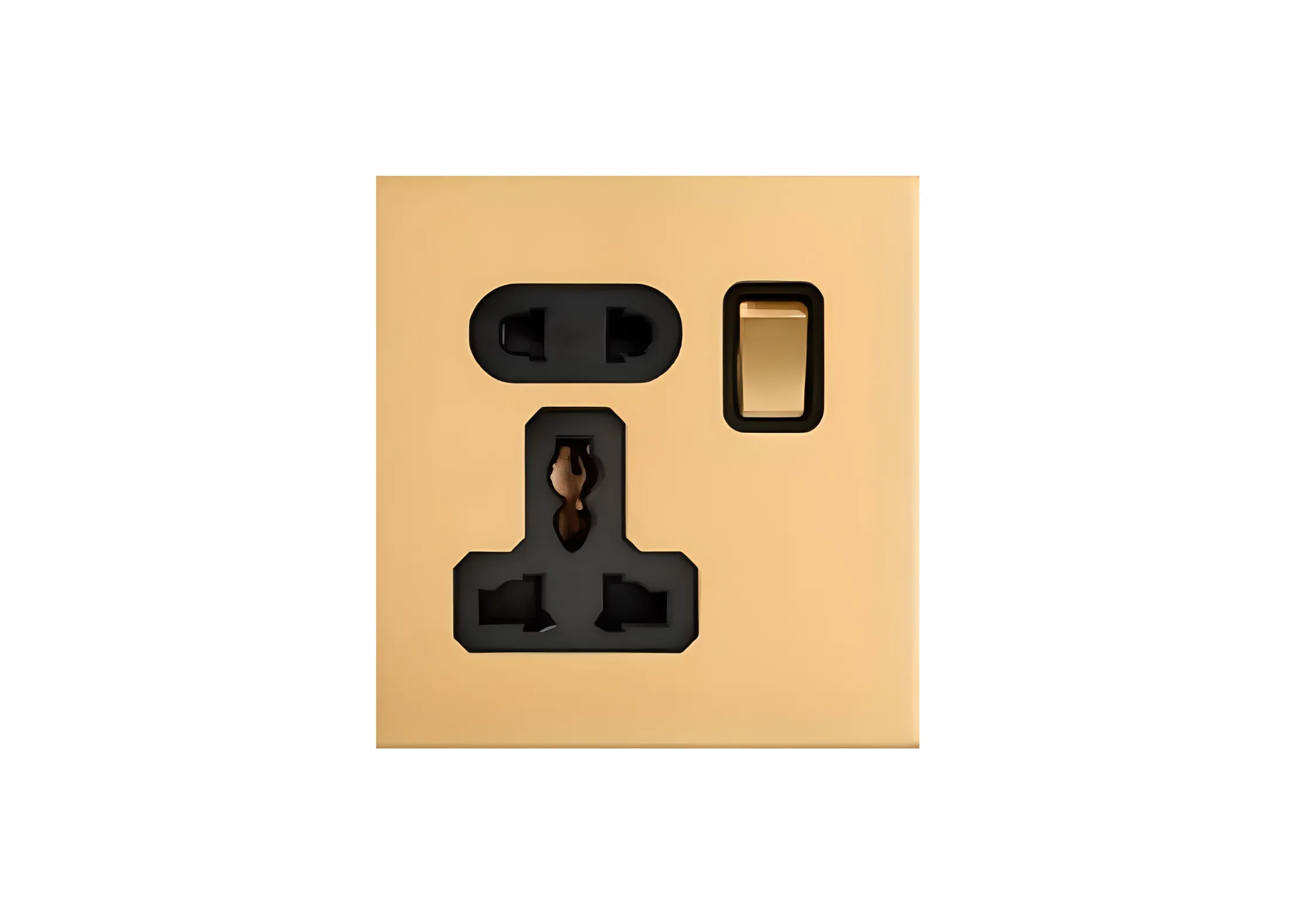 Single 5 pin MF switched socket (86), 250V, High-end Metal panel