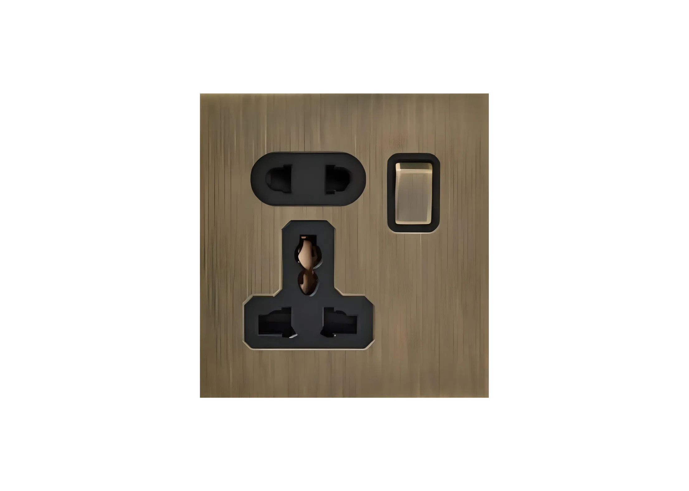 Single 5 pin MF switched socket (86), 250V, High-end Metal panel
