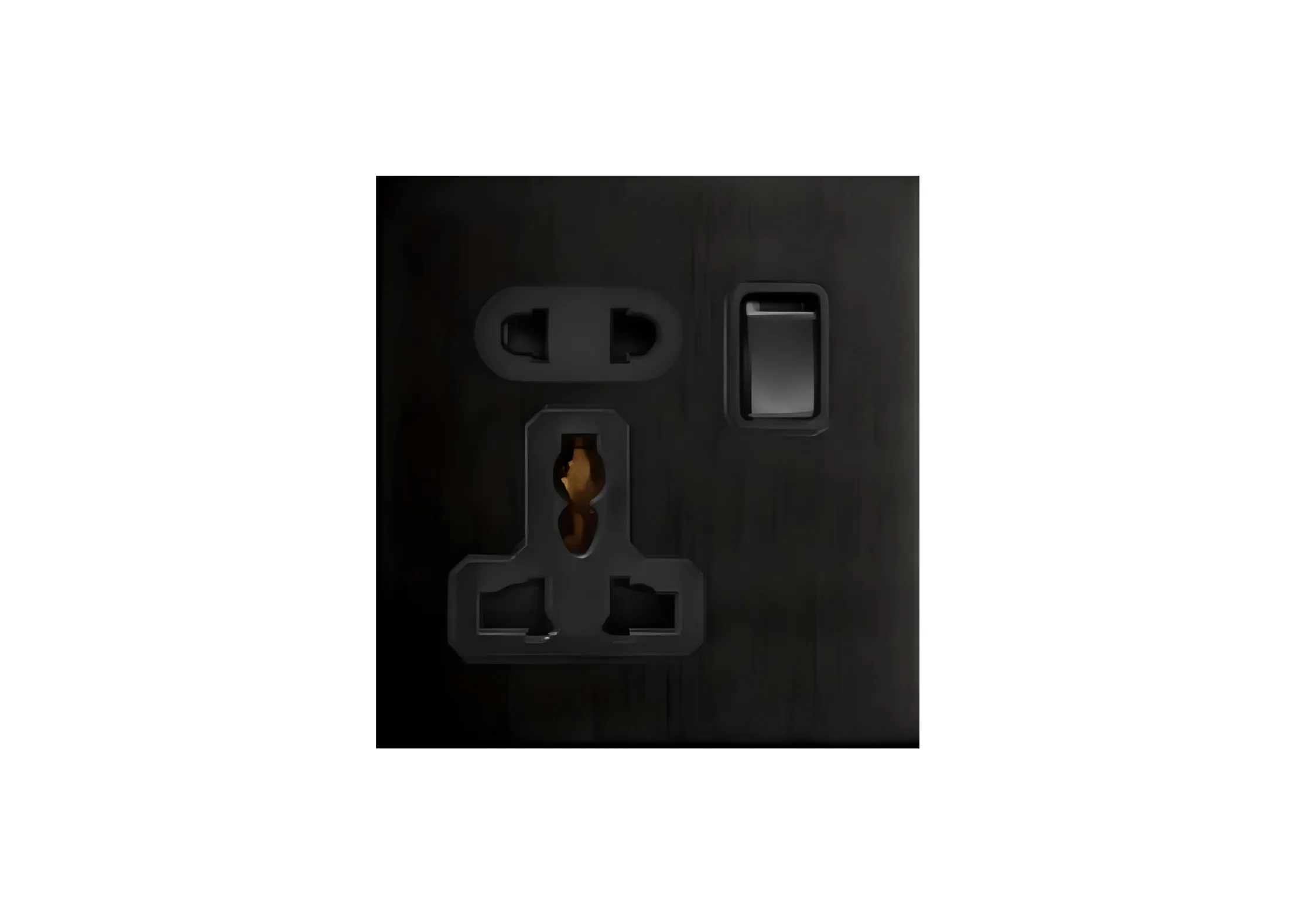 Single 5 pin MF switched socket (86), 250V, High-end Metal panel