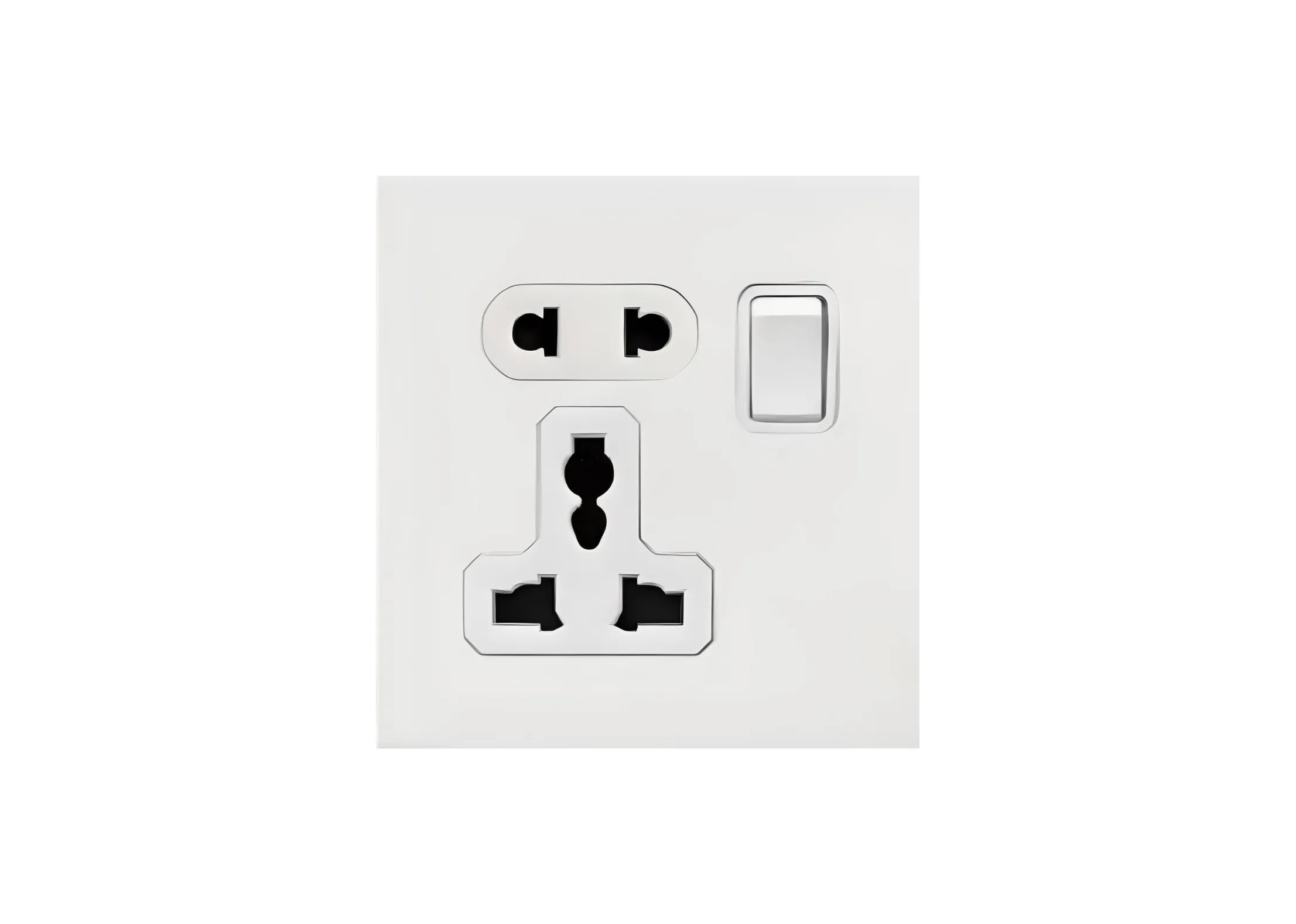 Single 5 pin MF switched socket (86), 250V, High-end Metal panel