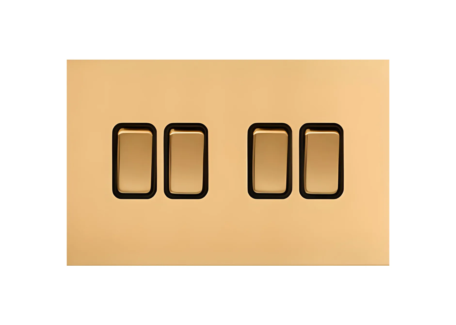 4 gang 2 way switch (146), 250V, High-end Metal panel/Copper toggle
