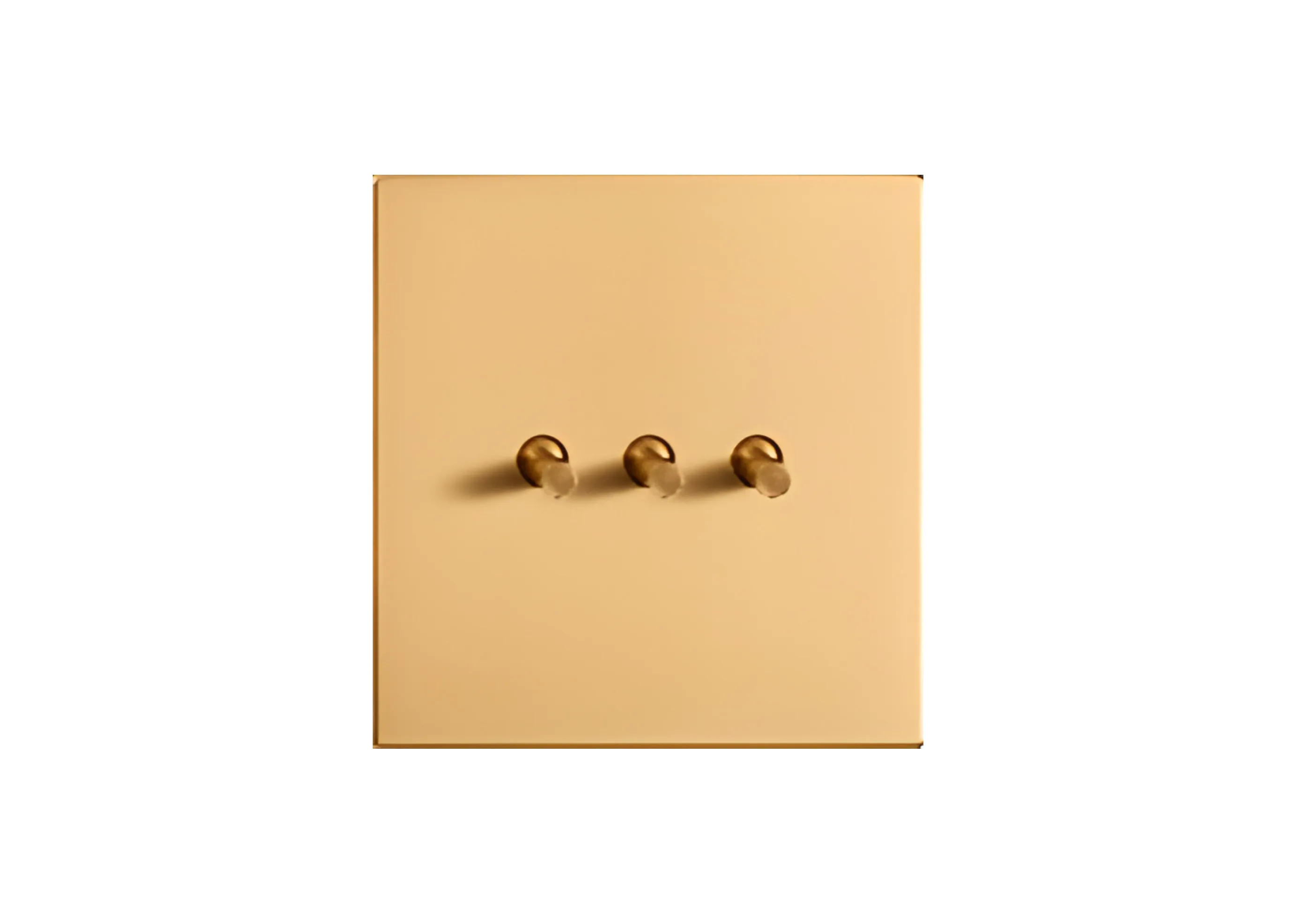 3 gang 2 way switch, 250V, High-end Metal panel/Copper toggle
