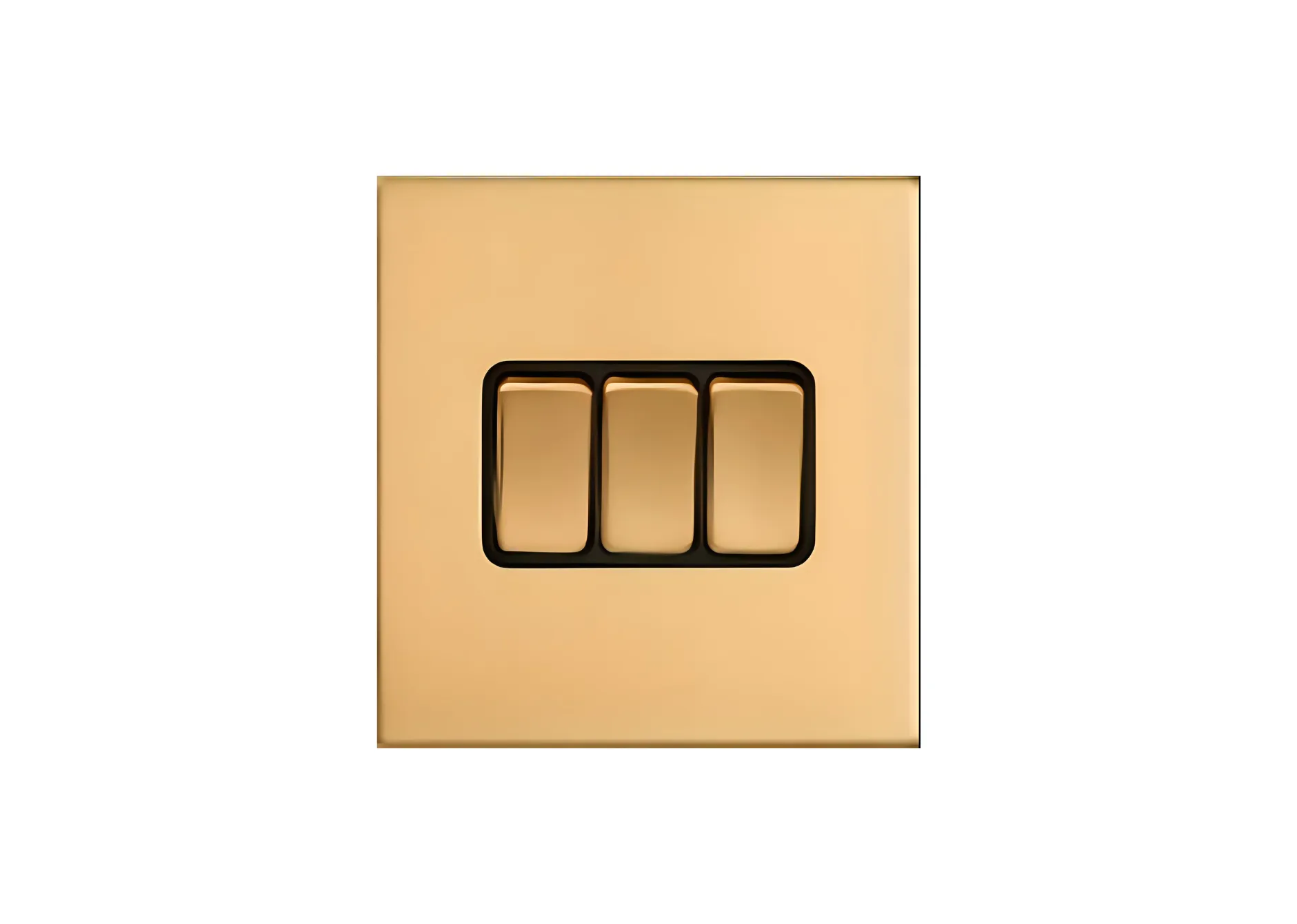 3 gang 2 way switch(86), 250V, High-end Metal panel/Copper toggle