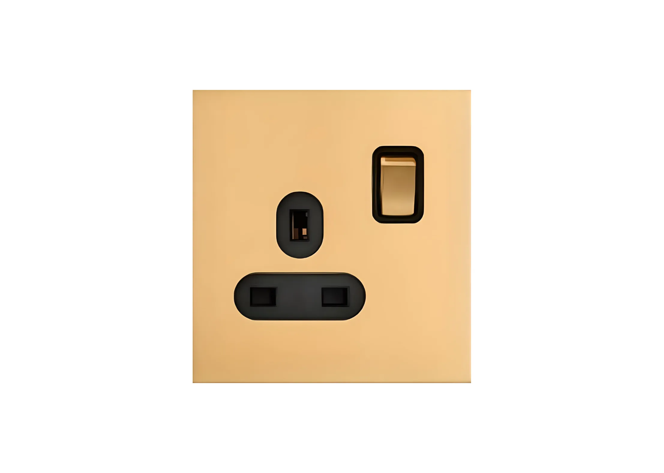 Single 13A 3 pin switched socket, 250V, High-end Metal panel/Copper toggle