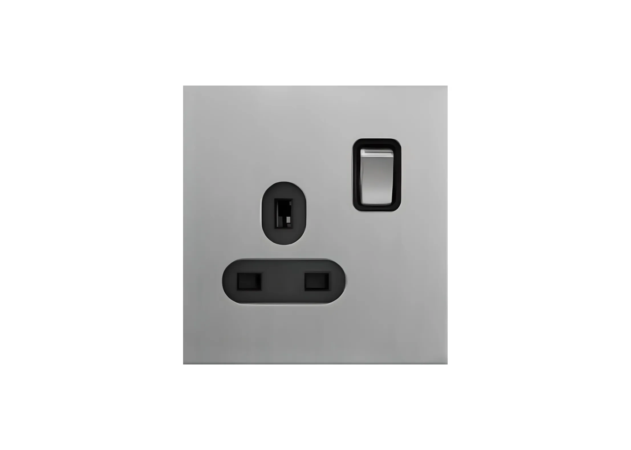 Single 13A 3 pin switched socket, 250V, High-end Metal panel/Copper toggle